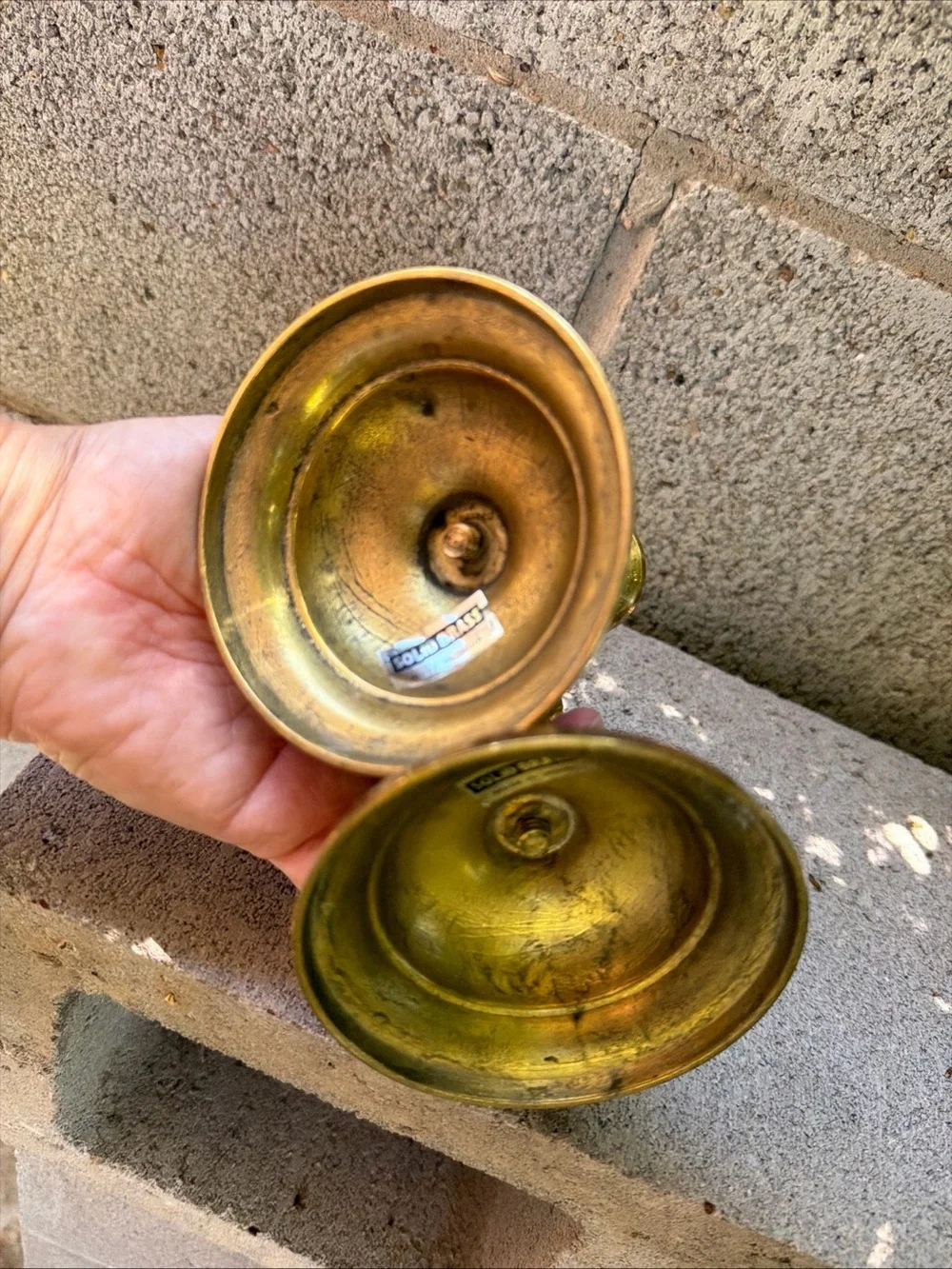 Vintage Solid Brass Candlestick Pair - Polished Gold Tone Home Accent Made India